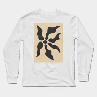 Minimal Contemporary Botanical Floral - Neutral Long Sleeve T-Shirt